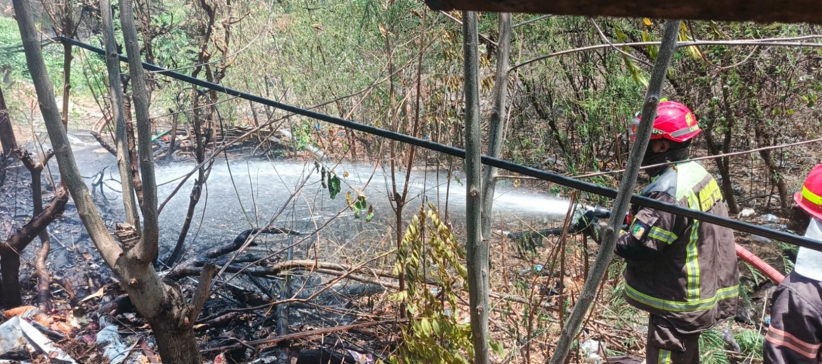Lokasi kebakaran lahan kosong di belakang tempat usaha Stiker Haikal di Kelurahan Talise, Kota Palu.