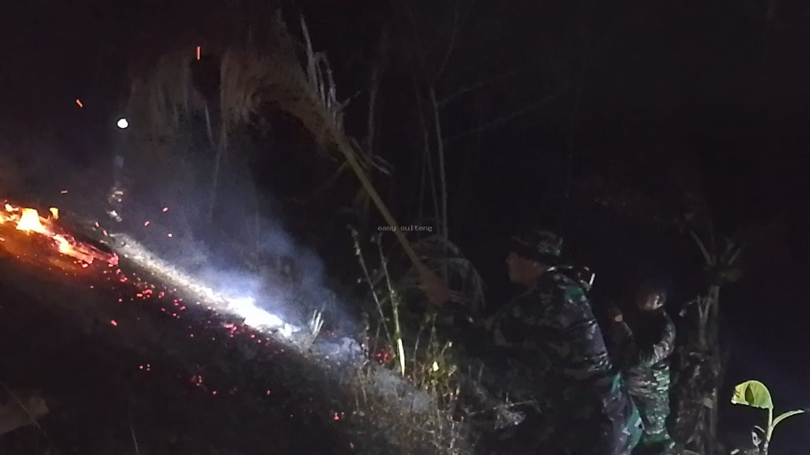 Kebakaran hutan dan lahan di kawasan perbukitan Desa Tombang, Kecamatan Pagimana, Kabupaten Banggai.
