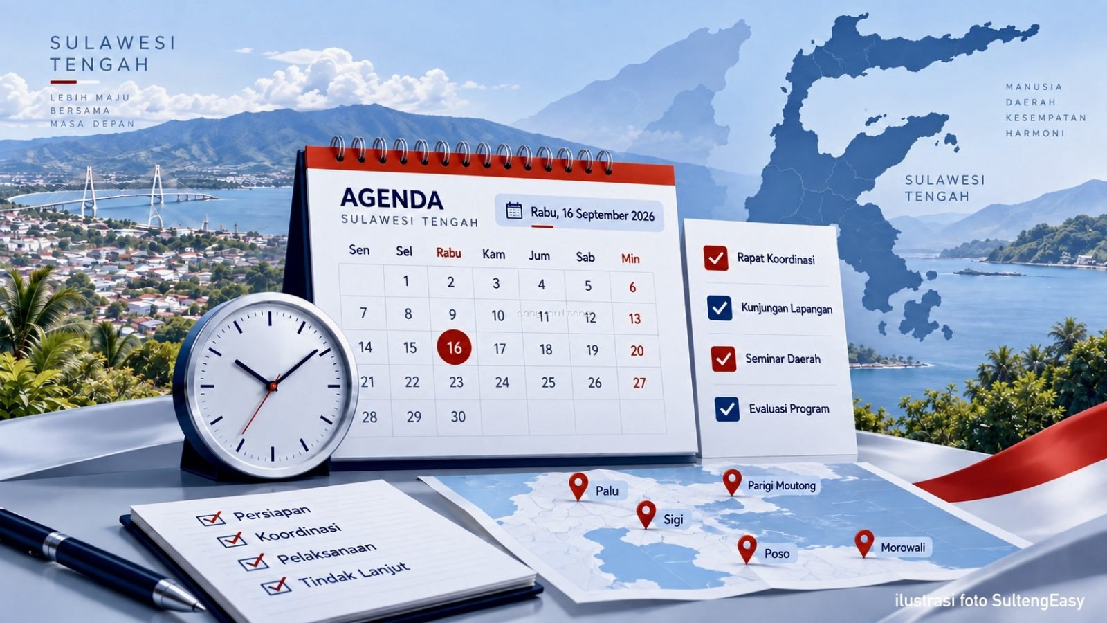 Agenda kegiatan Sulawesi Tengah 16 September 2026.