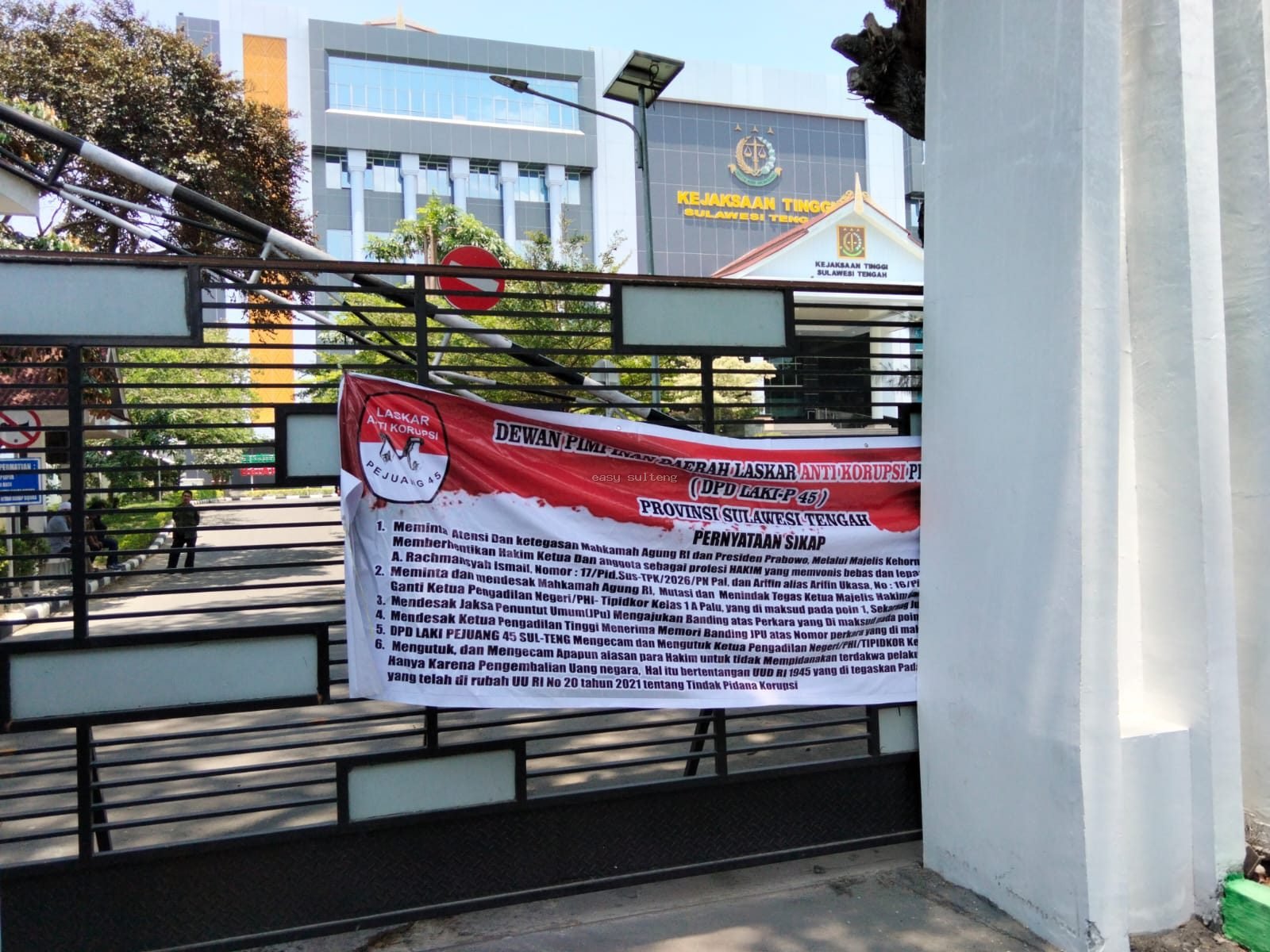Aksi DPD LAKI-P 45 di Kota Palu.
