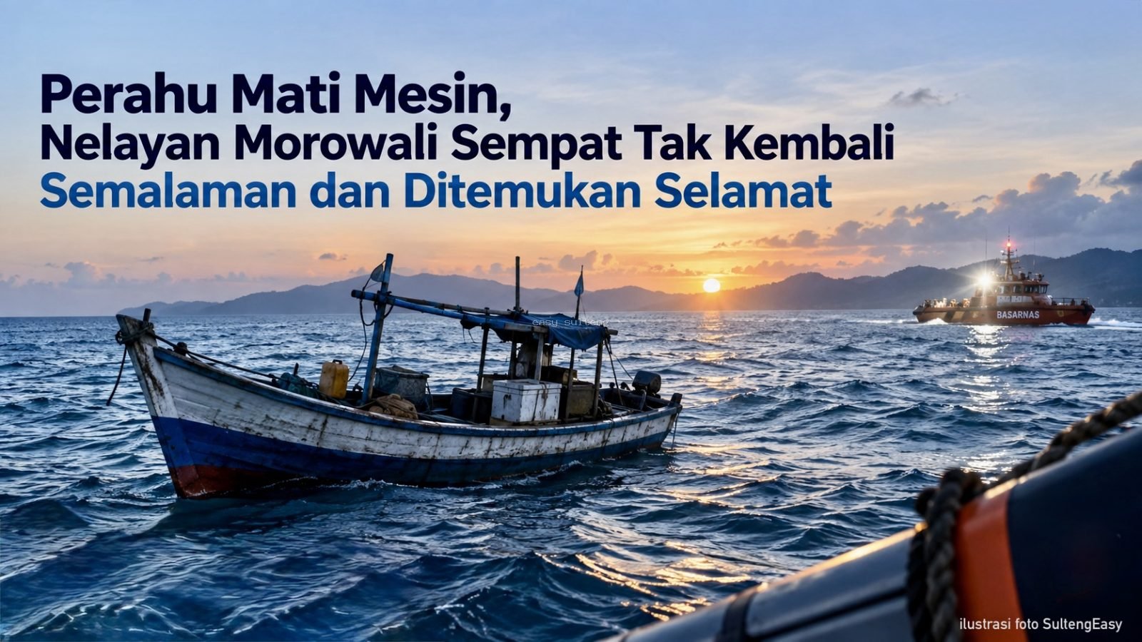 Evakuasi nelayan di Perairan Bungku Tengah, Morowali.