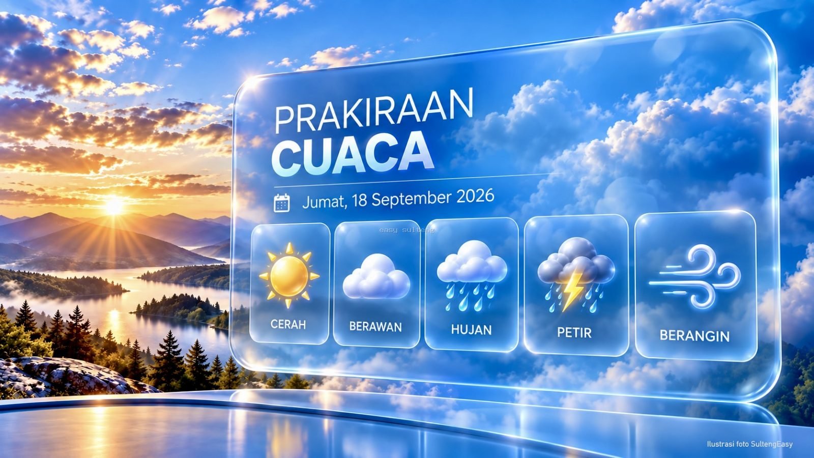 Prakiraan cuaca Sulawesi Tengah 18 September 2026.