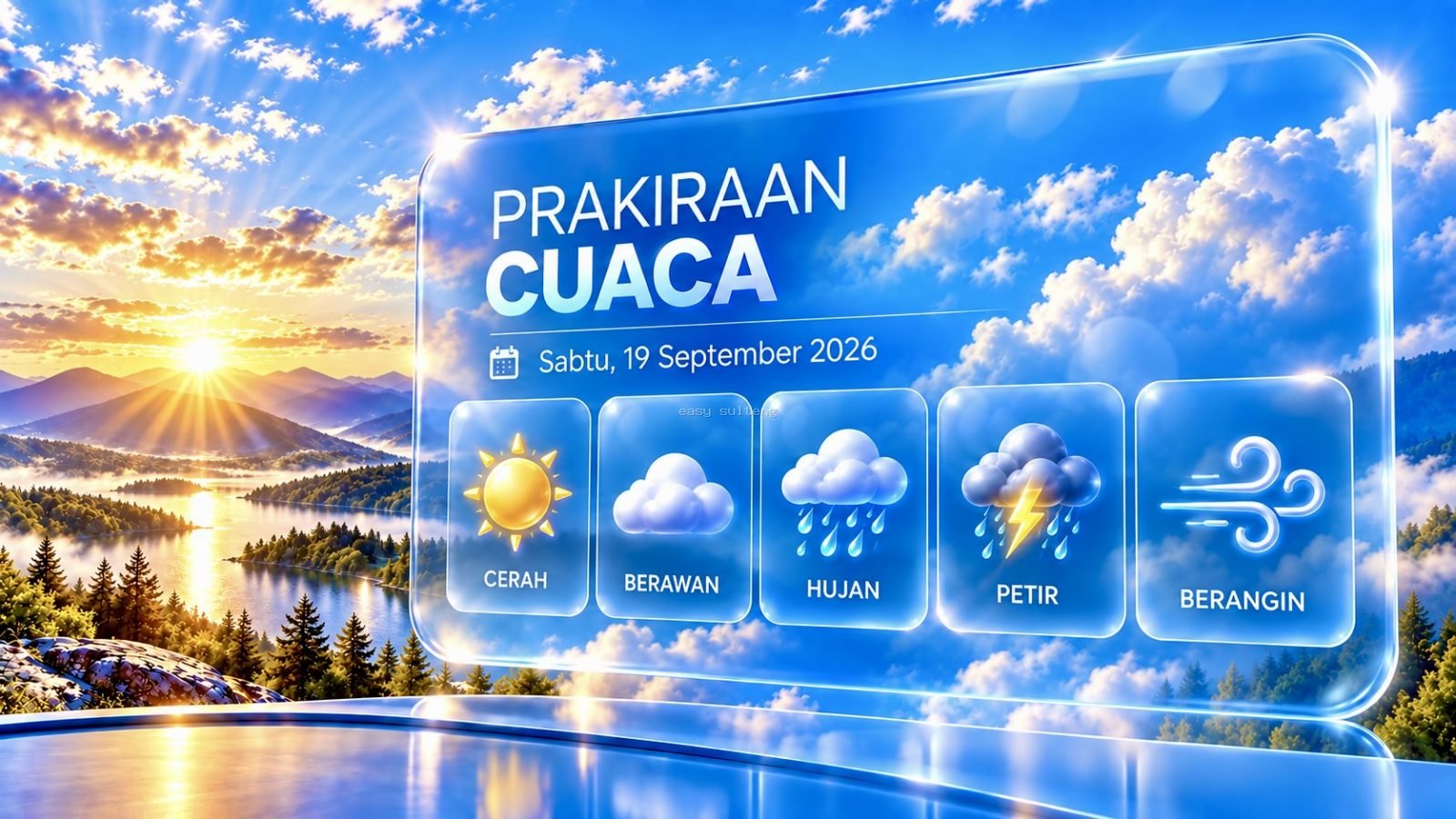 Prakiraan cuaca Sulawesi Tengah 19 September 2026.