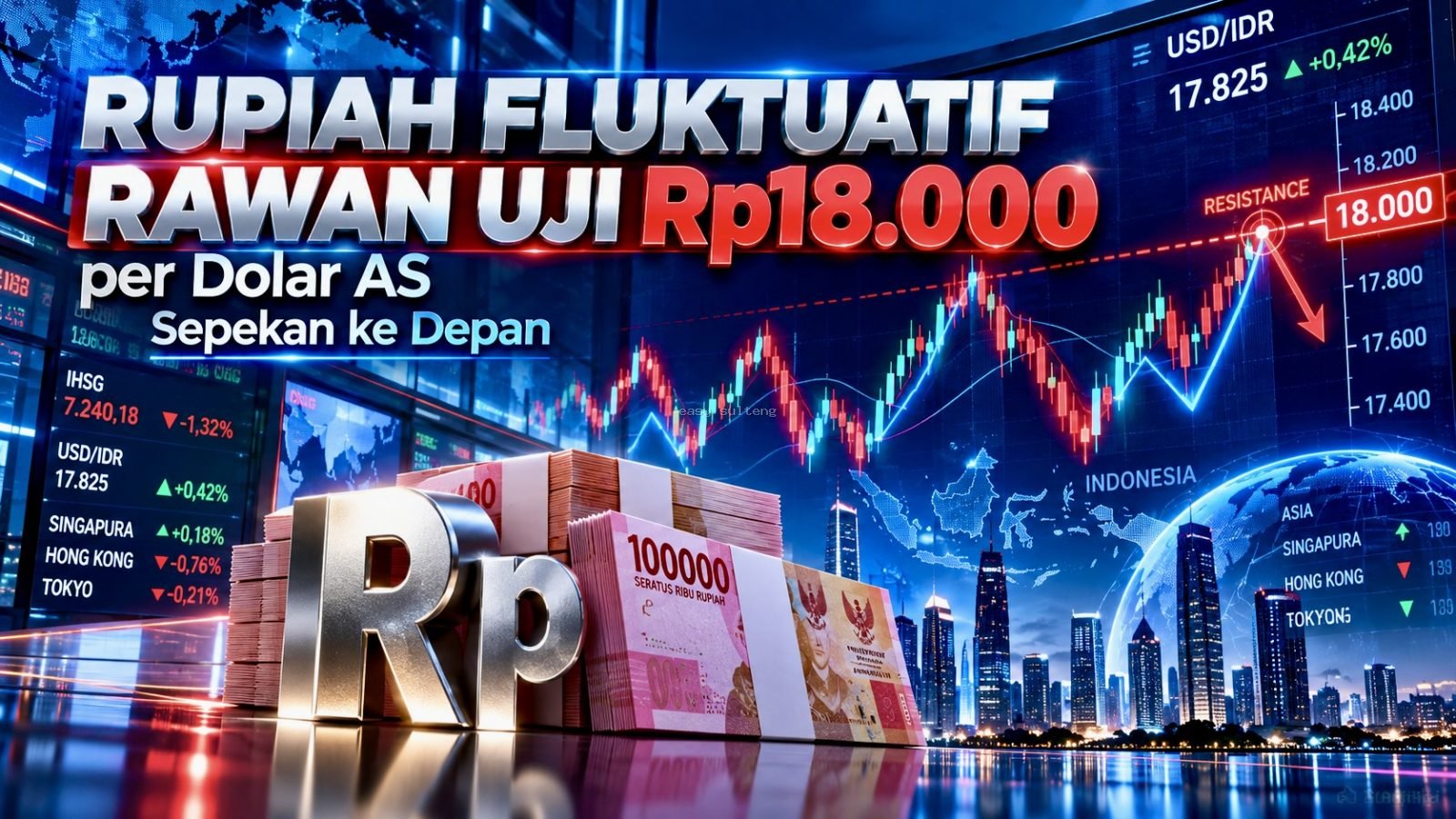 Prediksi Rupiah Sepekan ke Depan: Level Rp18.000 Masih Rawan Diuji, Ini Faktor Penentunya