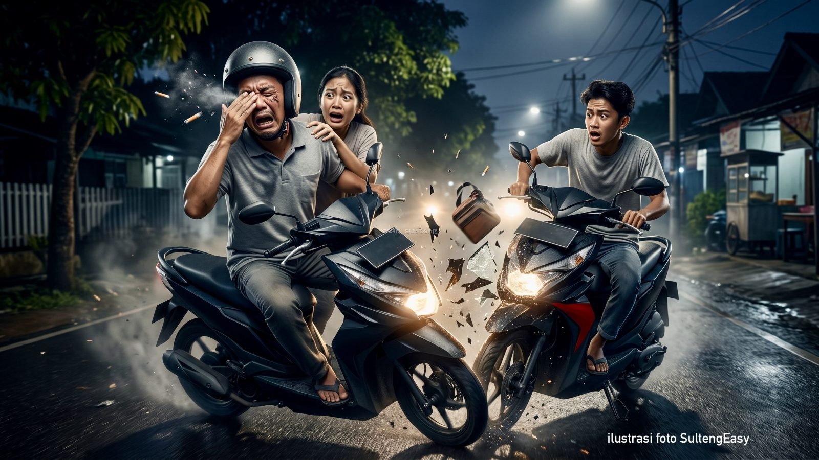 Ilustrasi kecelakaan lalu lintas dua sepeda motor di Kabupaten Tolitoli.